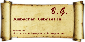Busbacher Gabriella névjegykártya